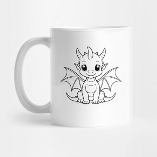 Cute Baby Dragon Animal Outline Mug